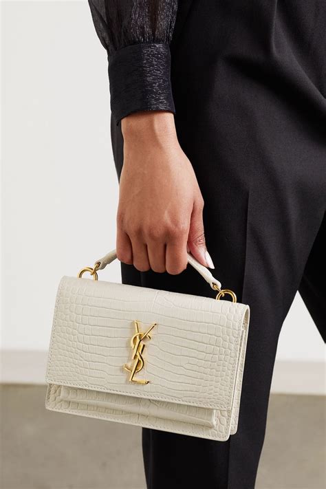 ysl white and brown bag